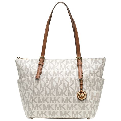 michael kors white leather bag.